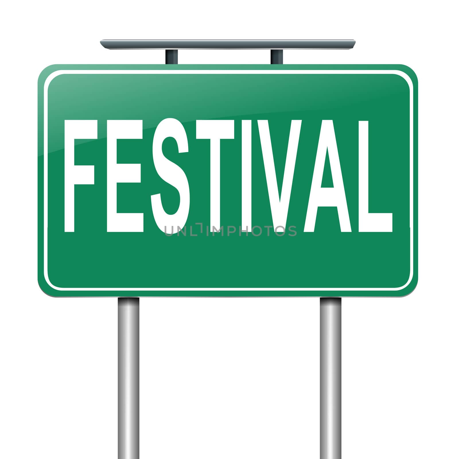 Illustration depicting a sign with a festival concept.