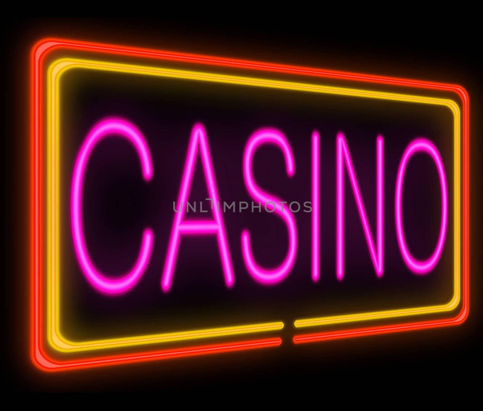 Illustration depicting a neon signage with a casino concept.
