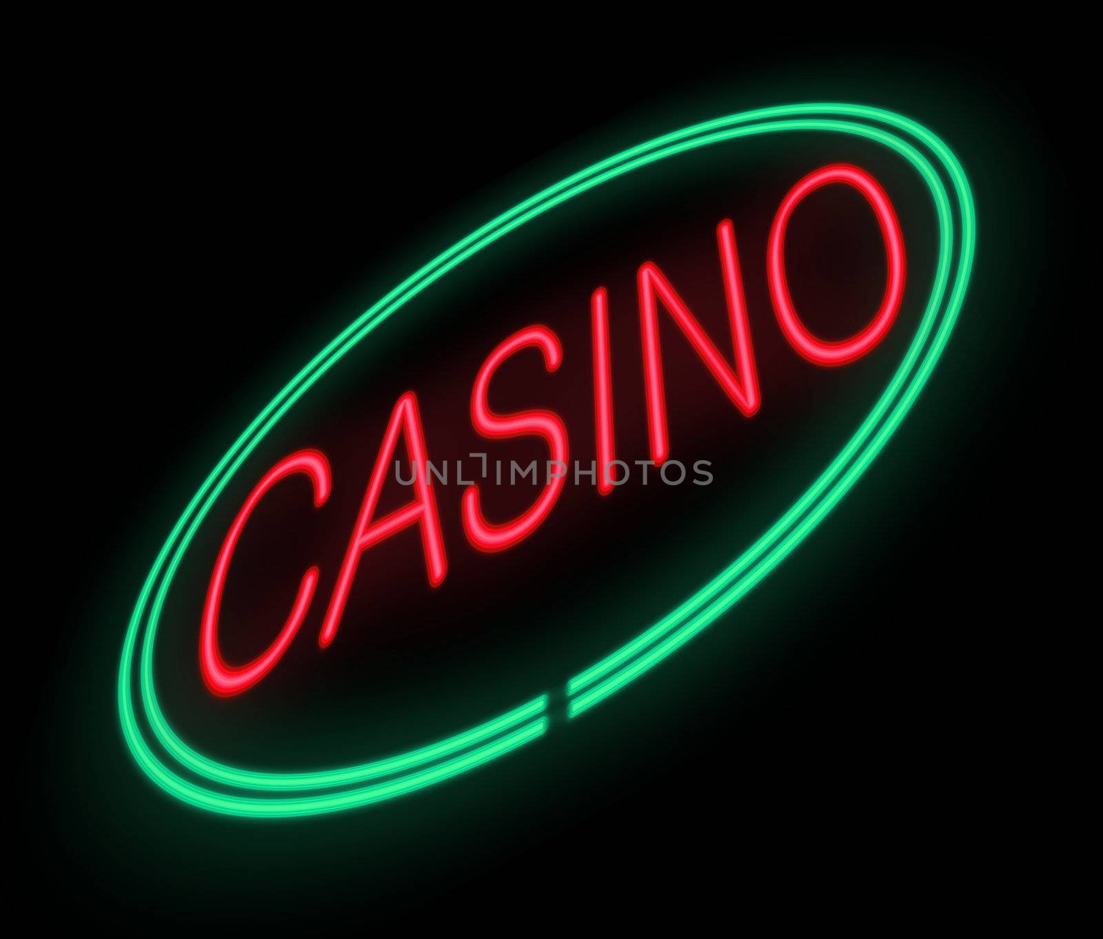 Illustration depicting a neon signage with a casino concept.