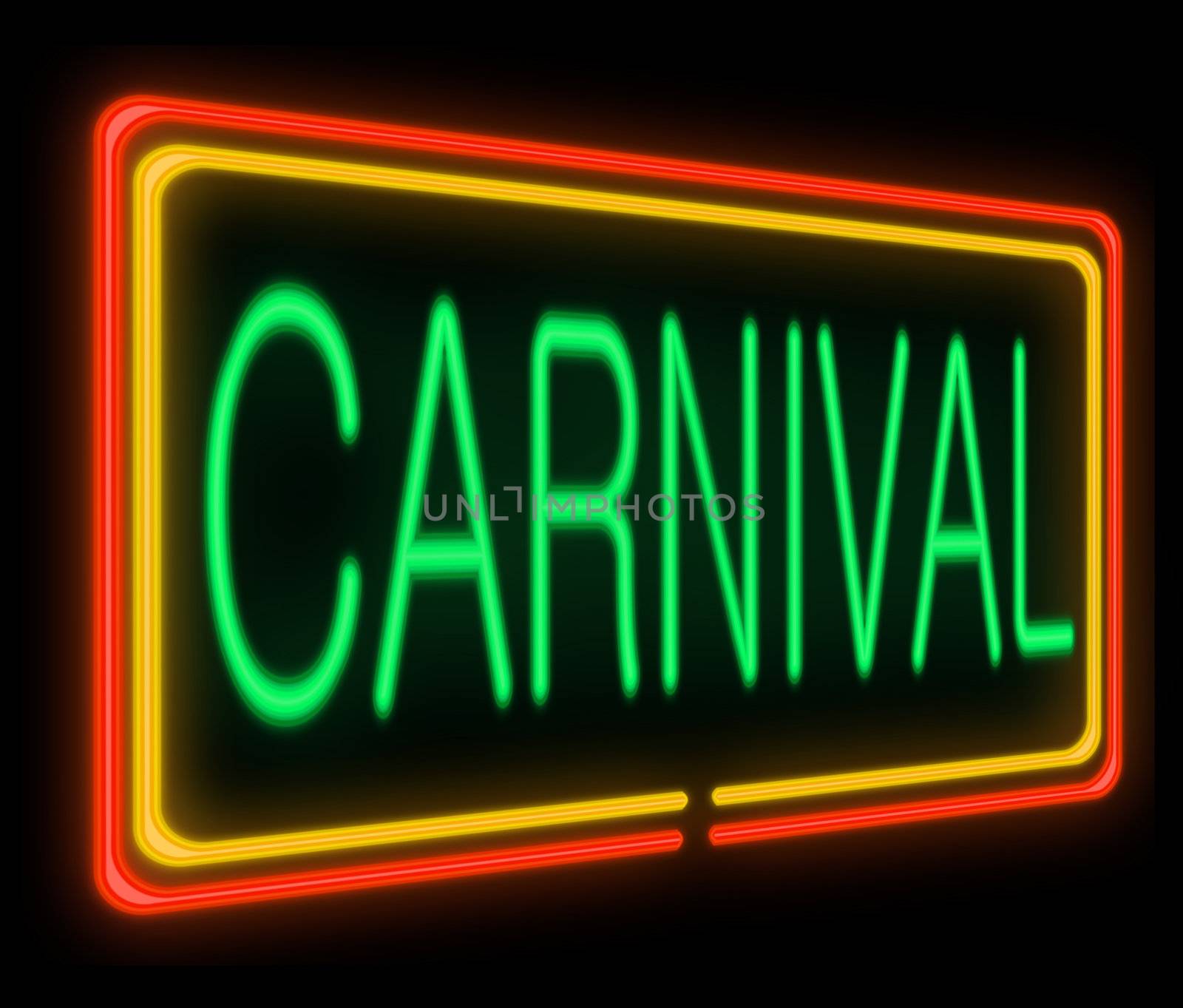Illustration depicting a neon signage with a carnival concept.