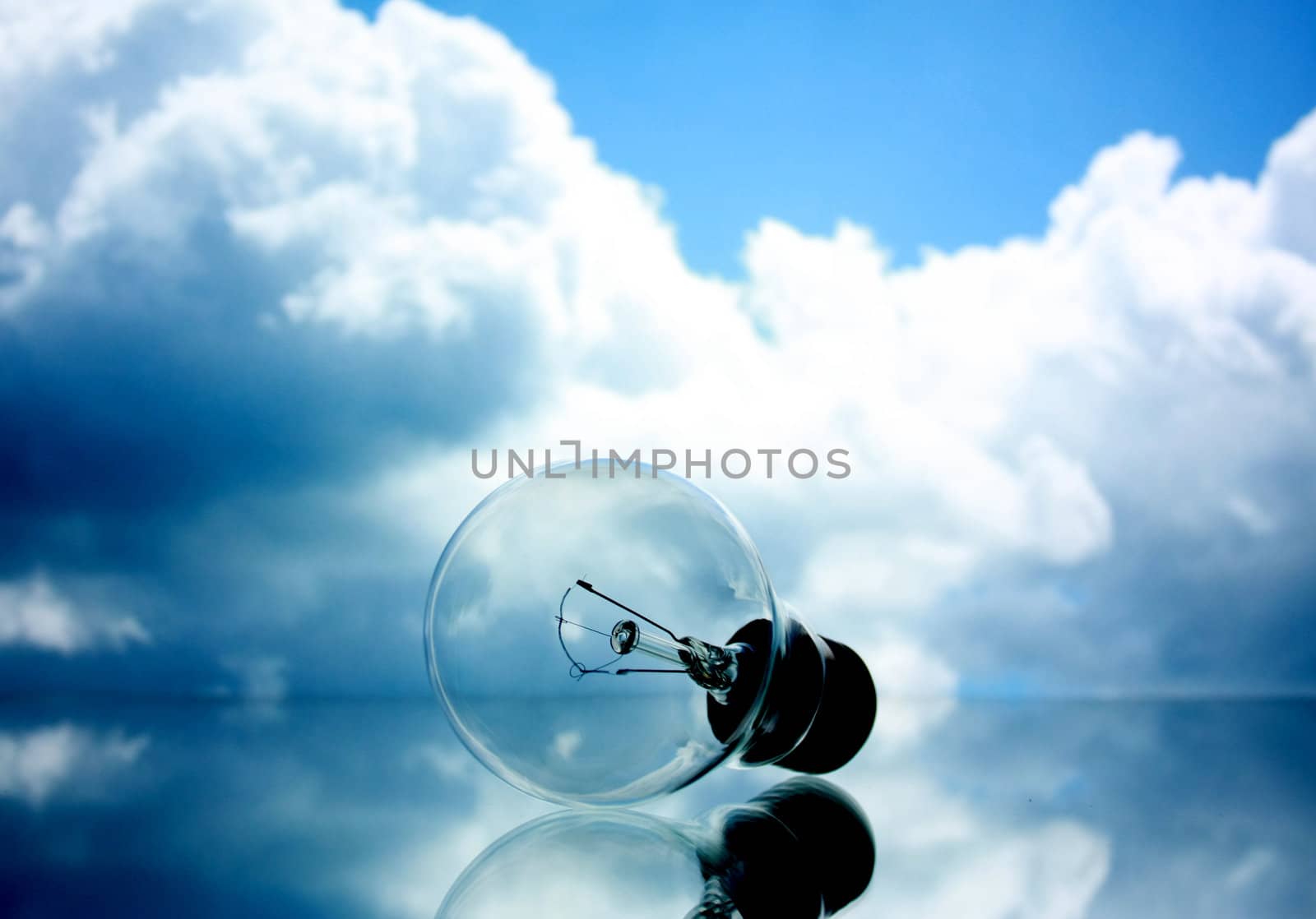 Lamp on clouds background by Fyuriy