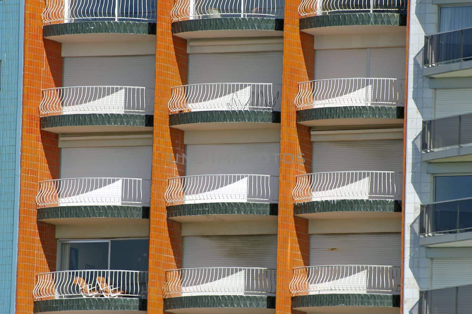 building of the seaside in Touquet city of the north of France                                