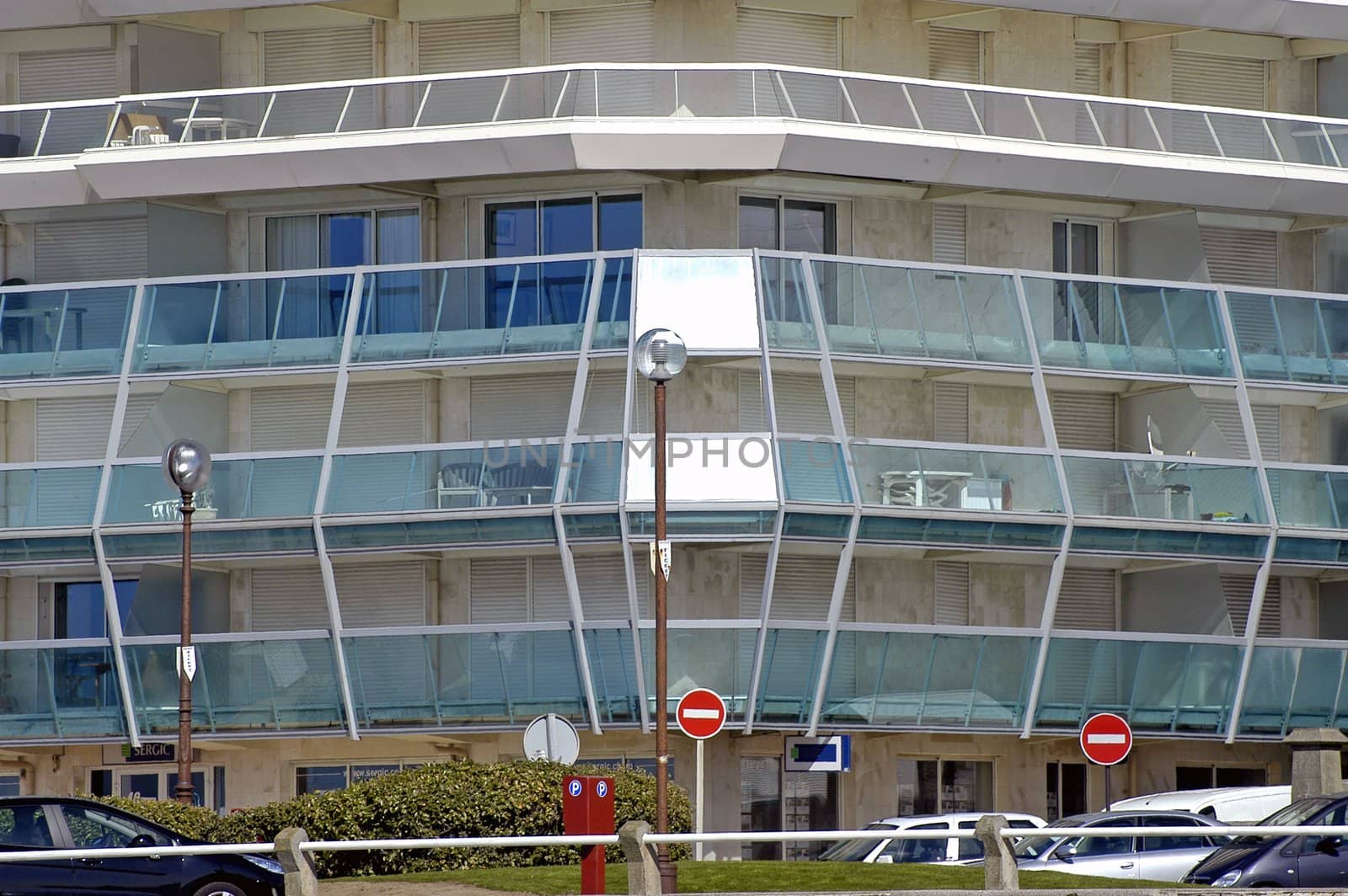 building of the seaside in Touquet city of the north of France                                