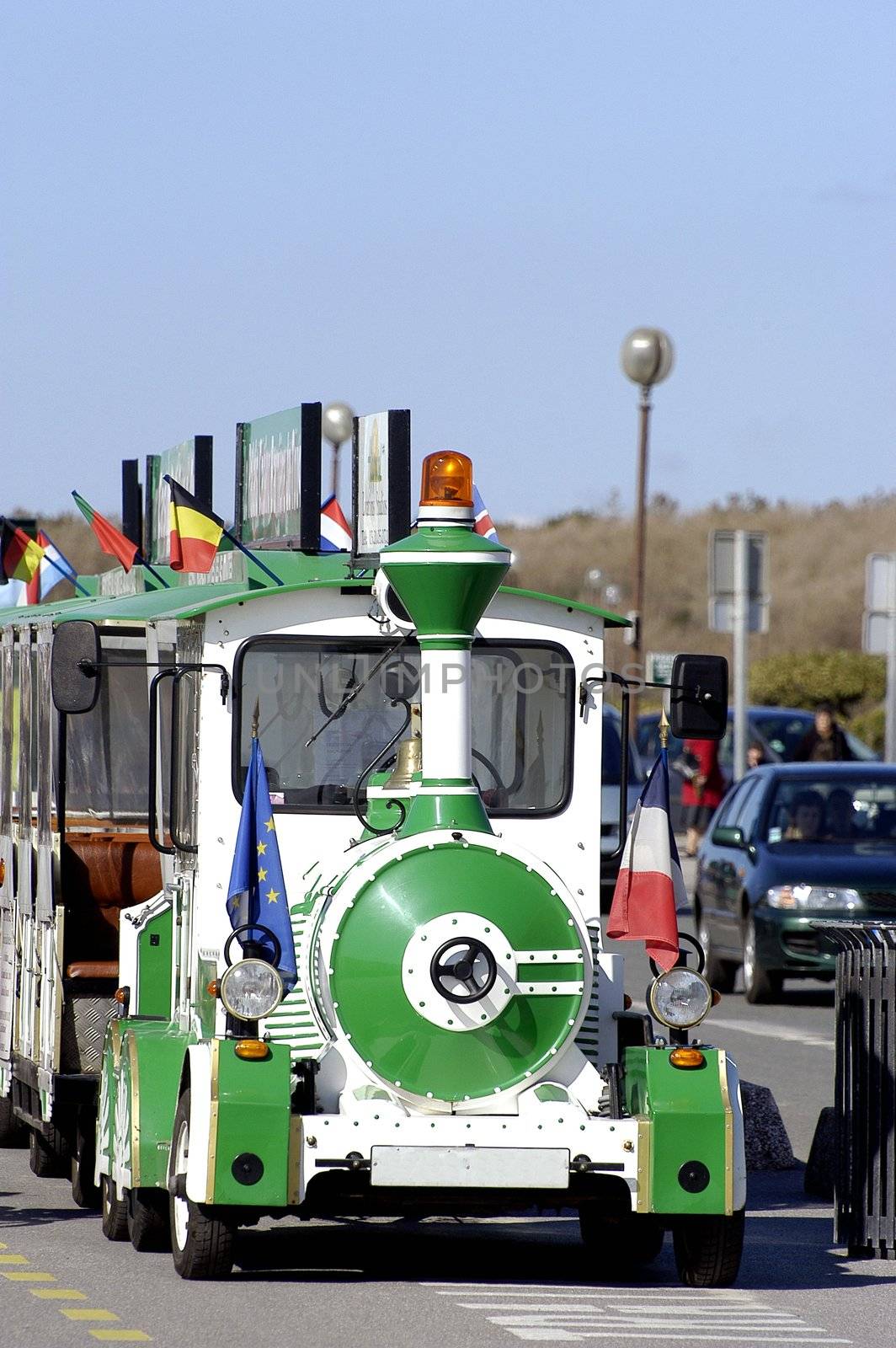 the small tourist train of Touquet