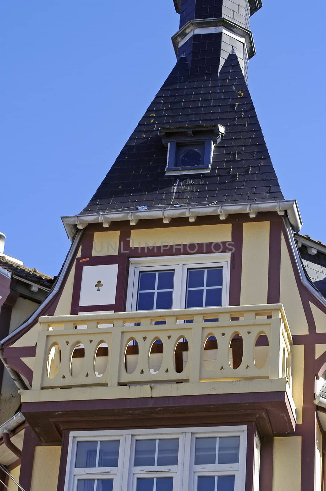 frontage of building of Touquet in the north of France                                