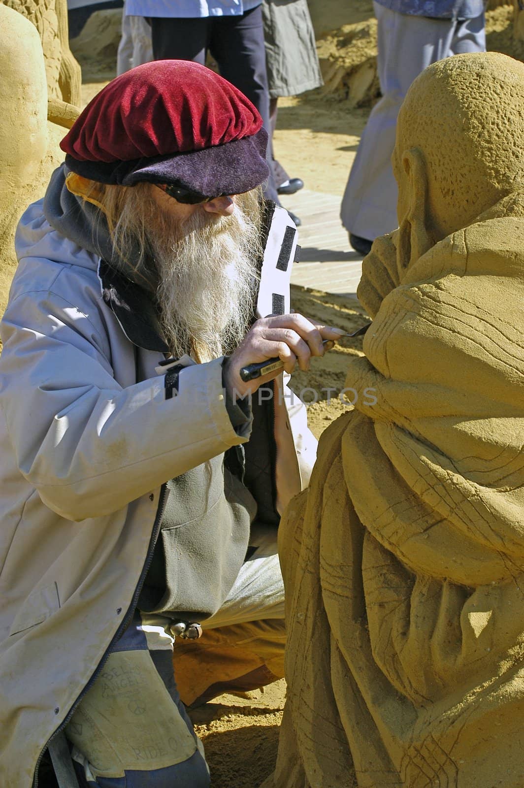 exposure of sand sculptures in France to Touquet on the topic of Africa
