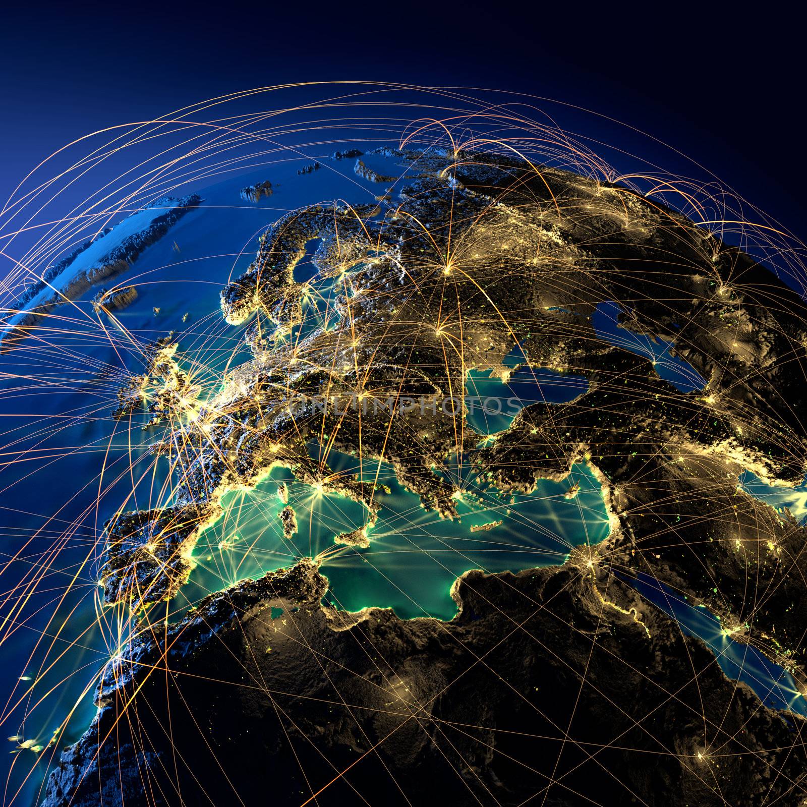 Main air routes in Europe by Antartis