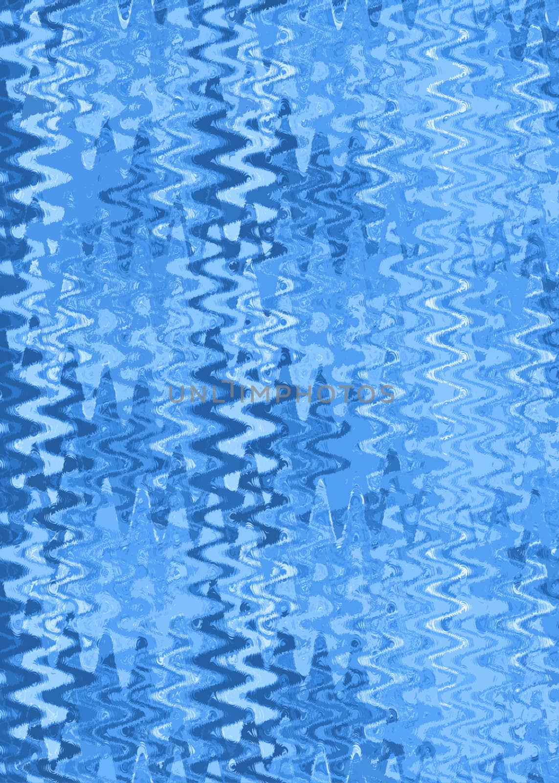 A retro background illustration in blue hues and a textured wave pattern