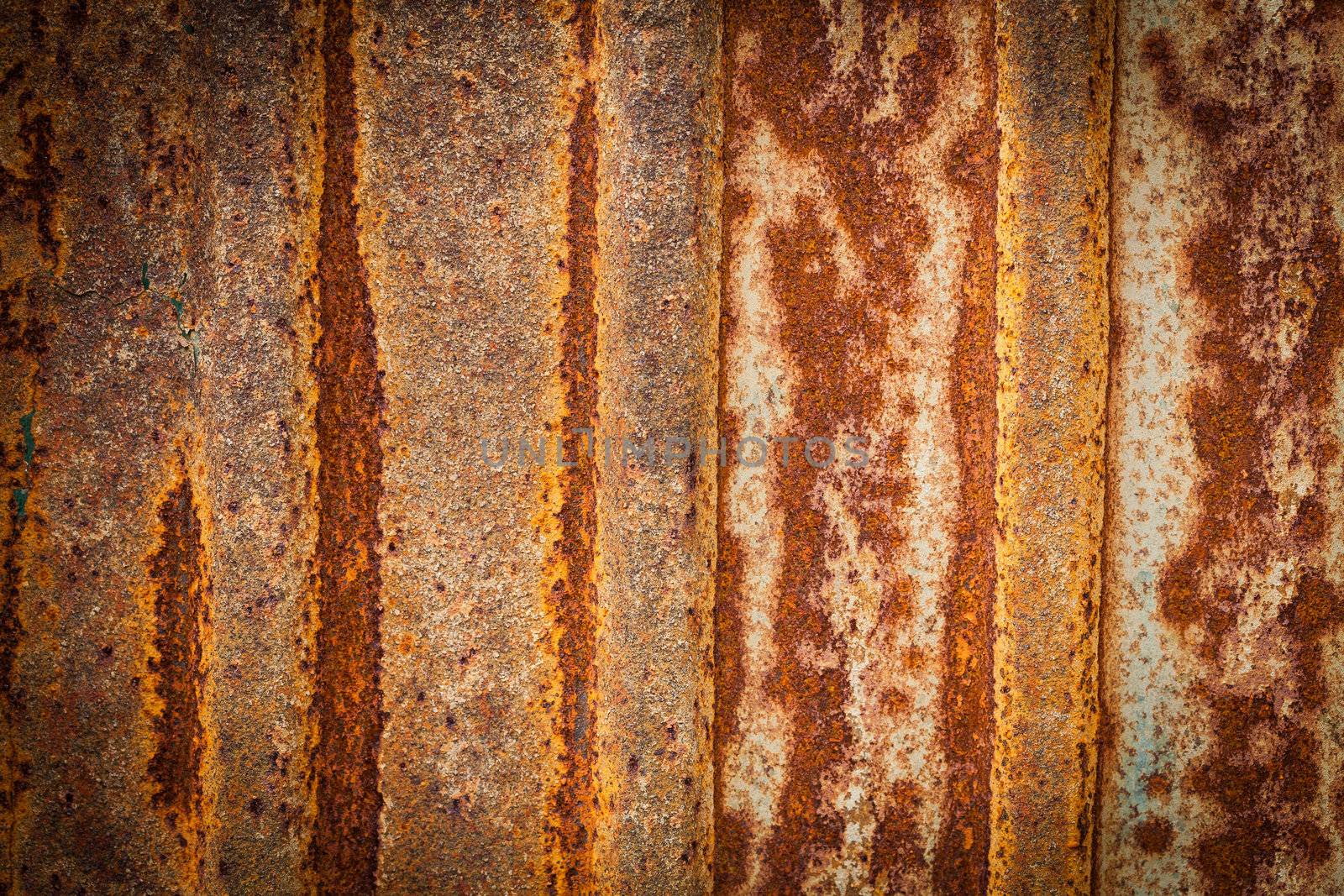 Rusty on zinc metal plate texture