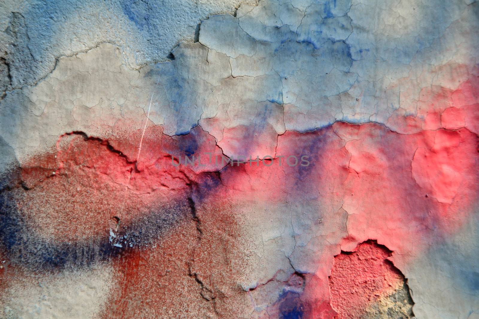 graffiti and  on an old wall