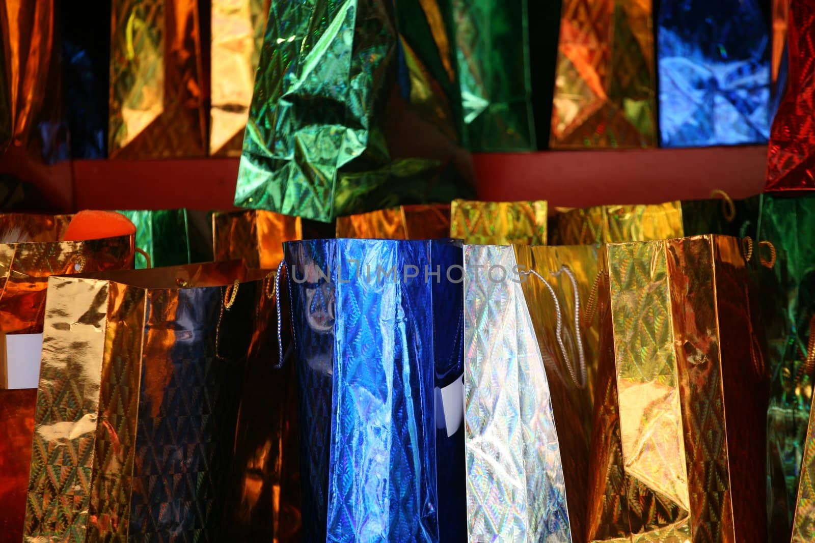 not created abstractions, curves, lines, patterns, christmas bags and paper
