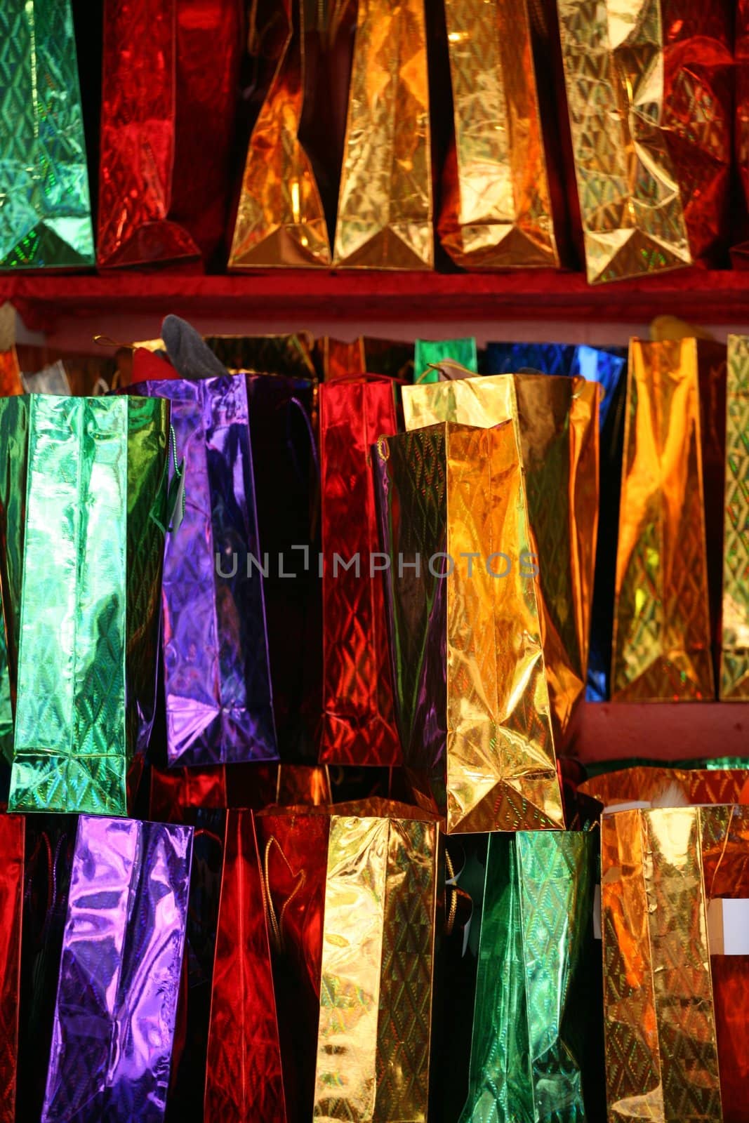 not created abstractions, curves, lines, patterns, christmas bags and paper

