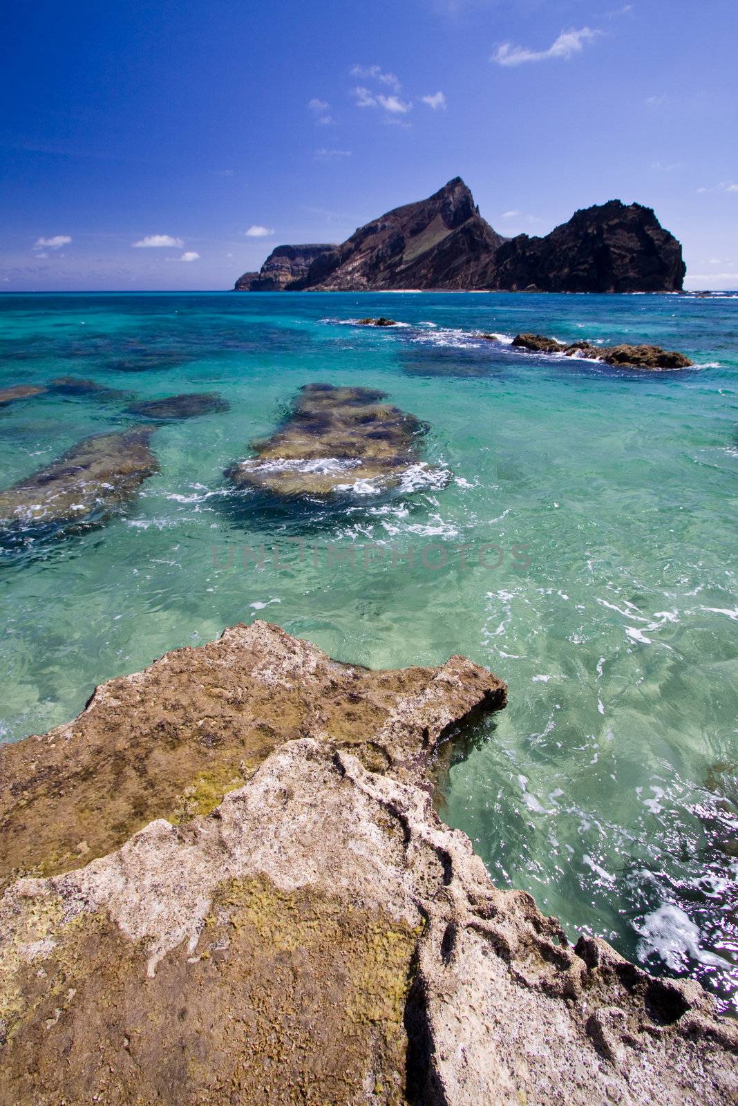 Ilheu da Cal island, Porto Santo, Madeira in Portugal