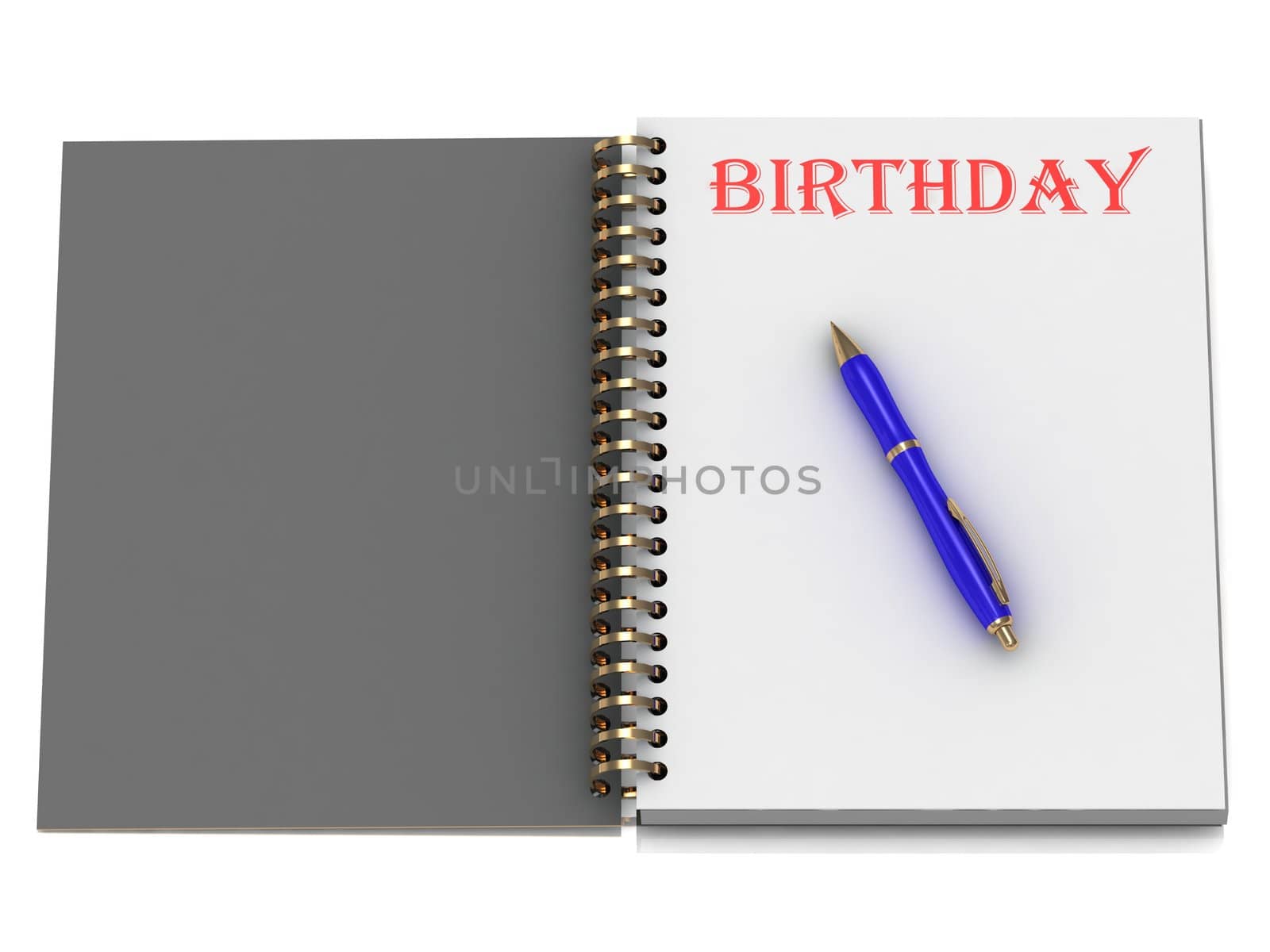 BIRTHDAY word on notebook page by GreenMost