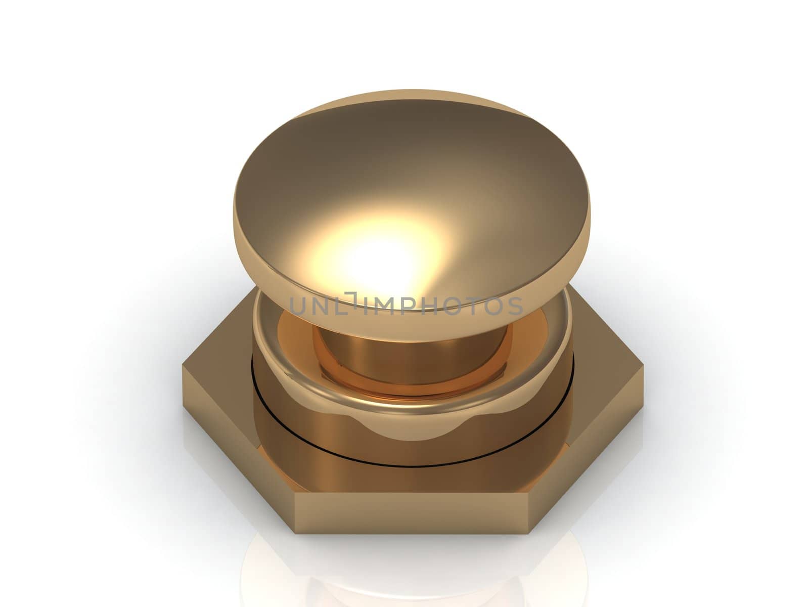 Gold button Isolated by GreenMost