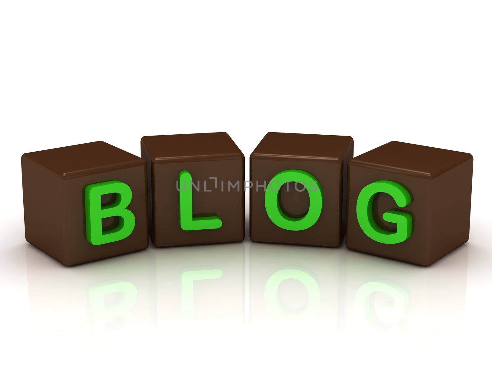 BLOG inscription bright green letters by GreenMost