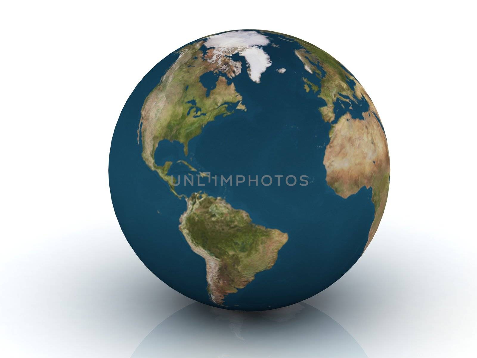 Planet Earth 3d render. Earth globe model, elements of this image furnished by NASA