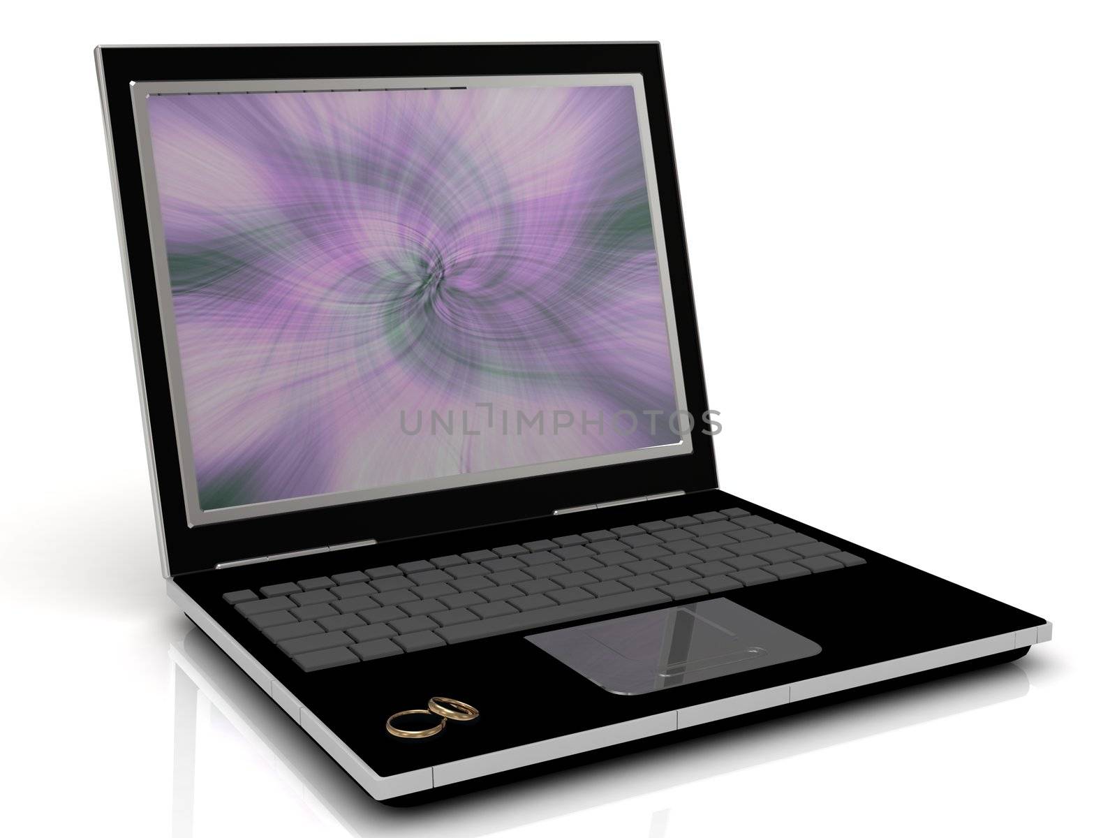 Dating on the Internet: rings on a laptop by GreenMost