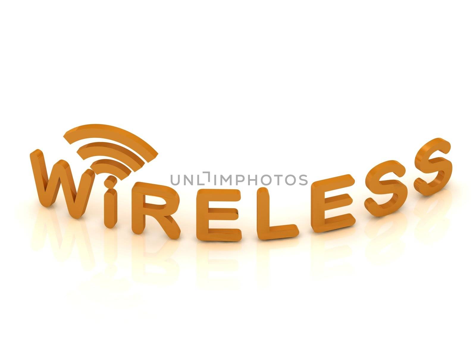 Wireless logo, 3D render image on isolated white background