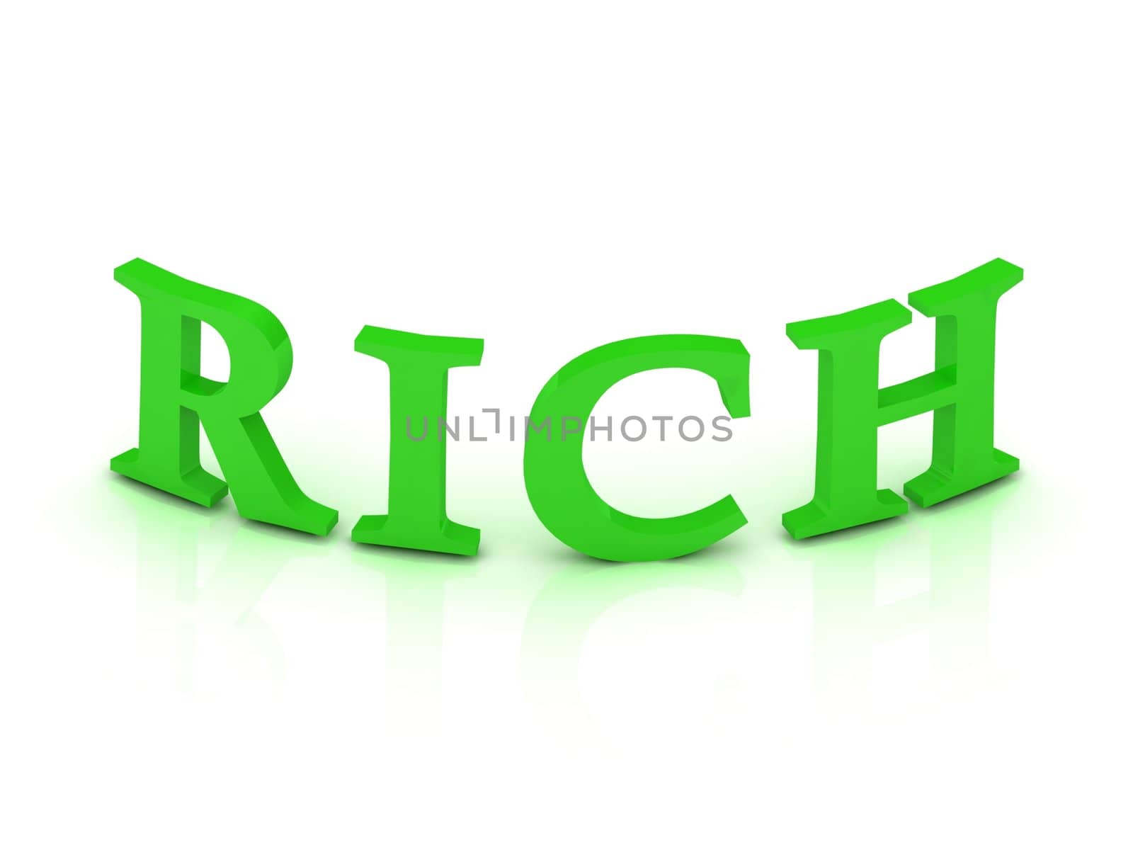RICH sign with green letters by GreenMost