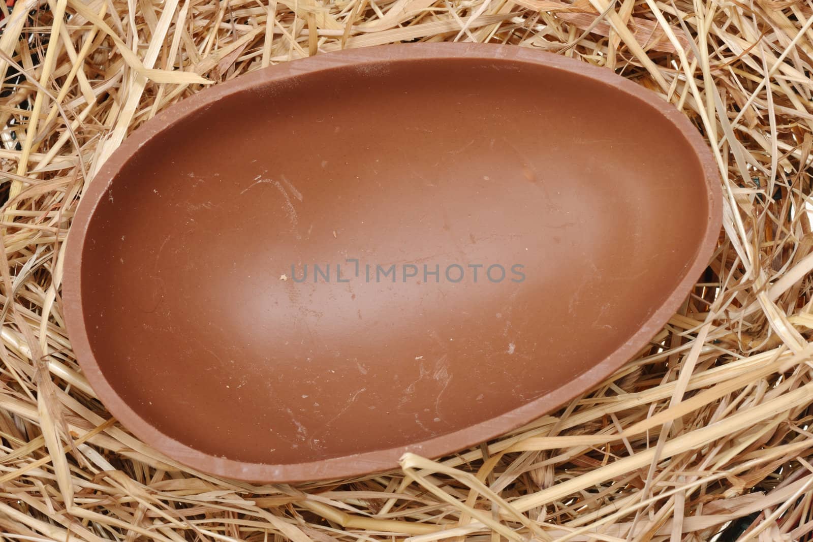 Chocolate Easter Egg Shell on straw