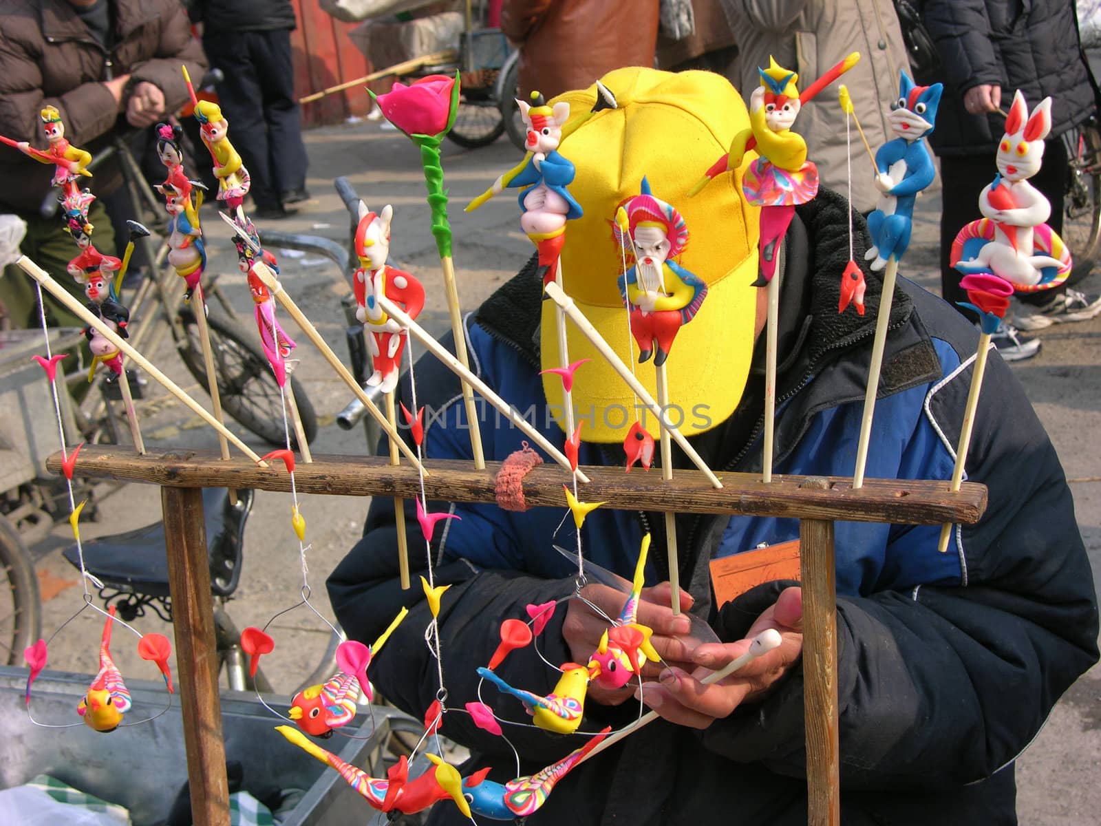 Carving Traditional Chinese Toys from Wheat Flour at Chinese Festival, Lunar New Year, Beijing, China