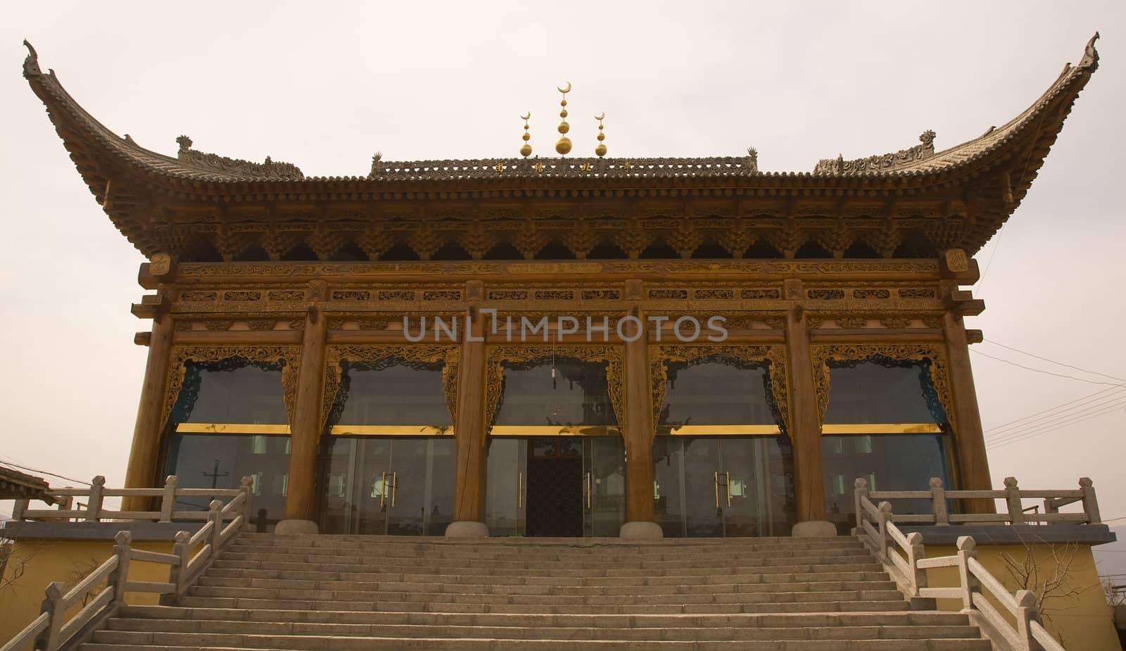 Ornate Wooden Mosque Lanzhou Gansu Province China by bill_perry