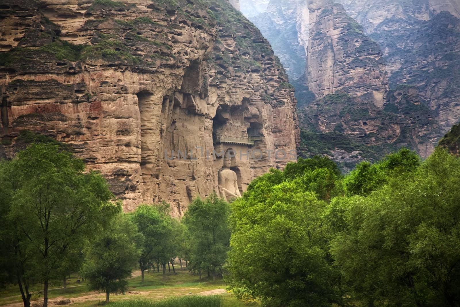 Buddha Statue Cliff Carving Binglin Si Buddhist Temple Lanzhou G by bill_perry