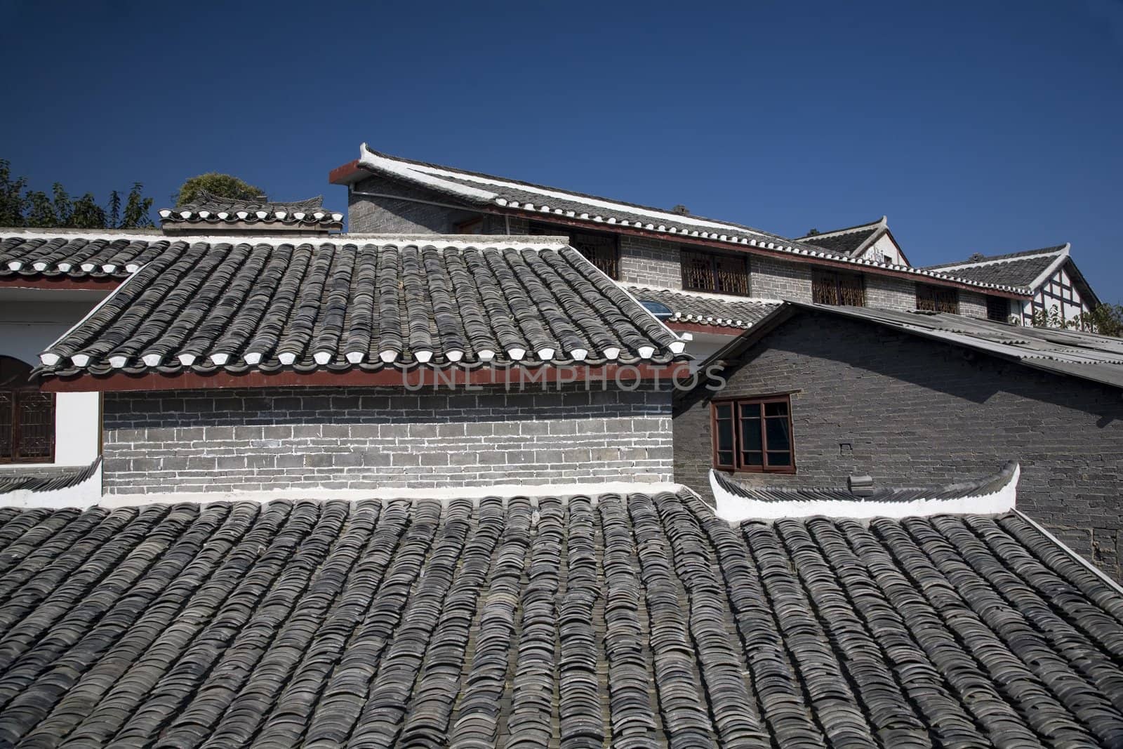 Roofs Ancient Town Outside of Guiyang, Guizhou, China