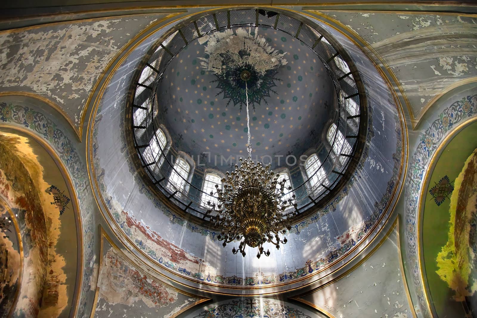 Saint Sofia Russian Orthordox Church Interior Dome Harbin China  Largest Russian Orthordox Church in China.  Built in the early 1900s, now a museum in Harbin.