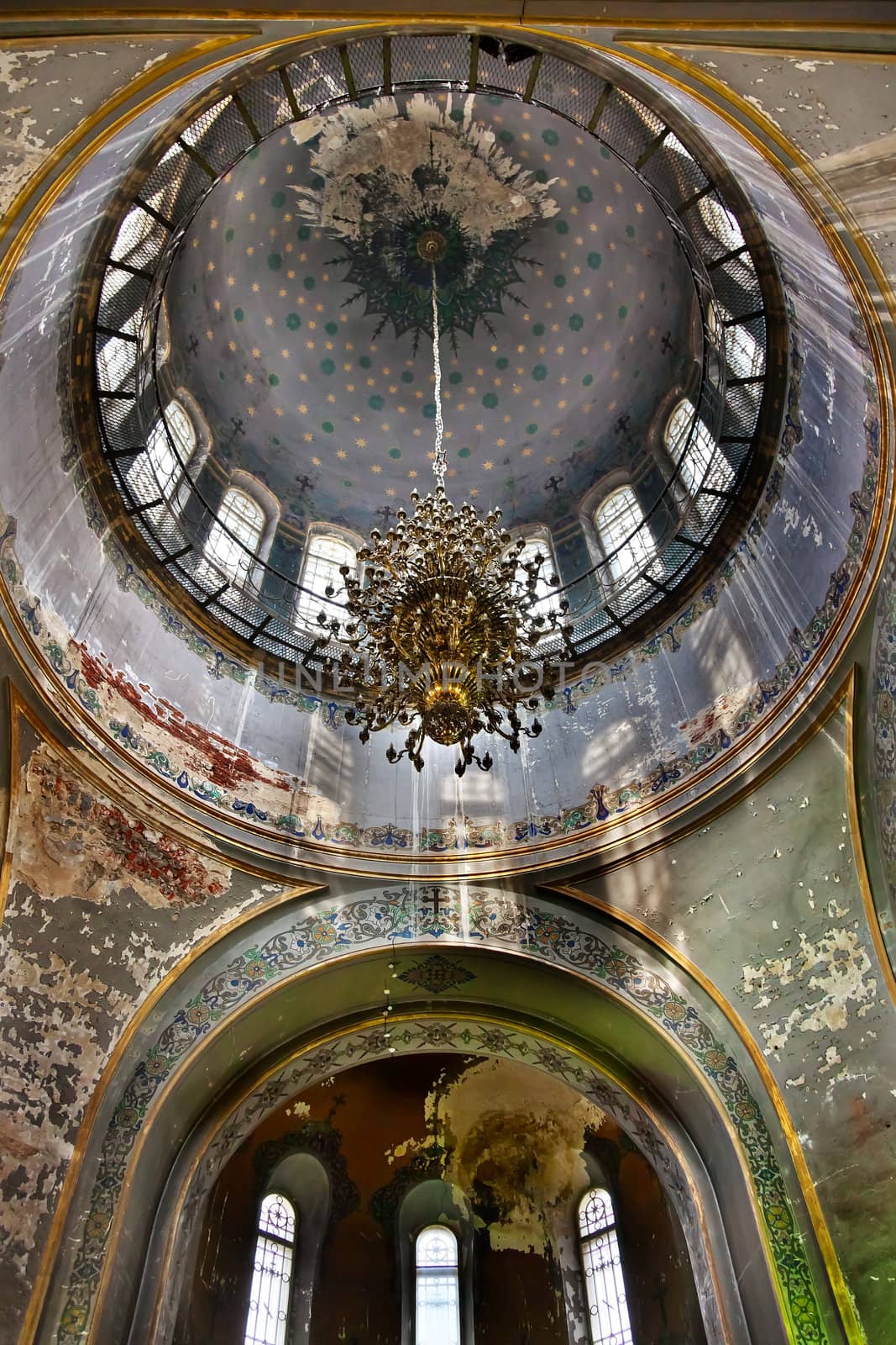 Saint Sofia Russian Orthordox Church Interior Dome Harbin China  Largest Russian Orthordox Church in China.  Built in the early 1900s, now a museum in Harbin.