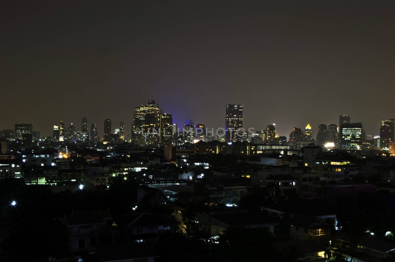 Bangkok city downtown at night, Bangkok,Thailand 