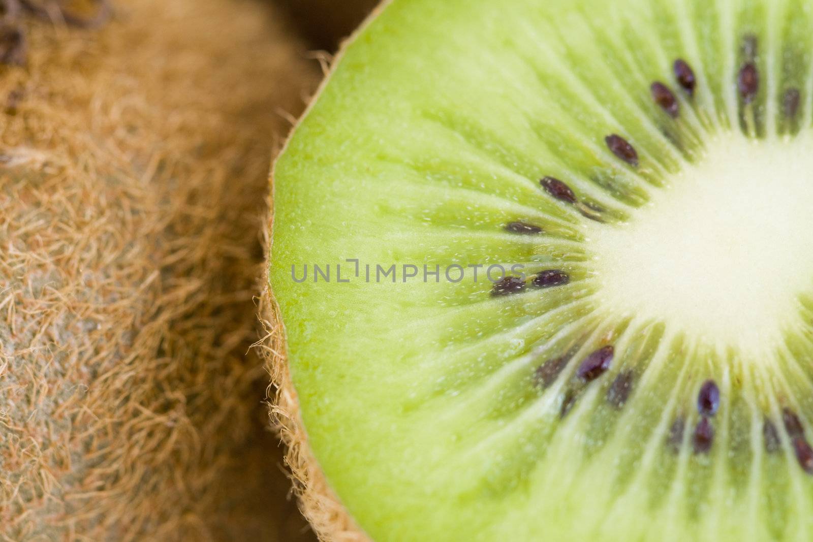 Fresh green kiwi fruit background