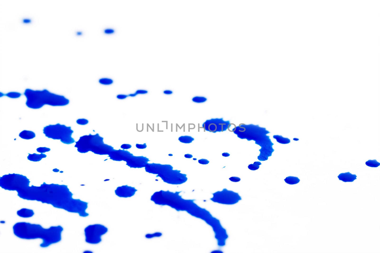 Blue splatter on white background