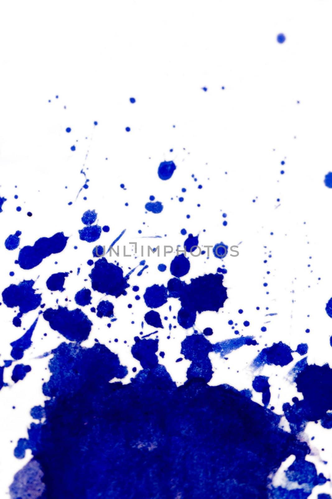 Blue splatter on white background