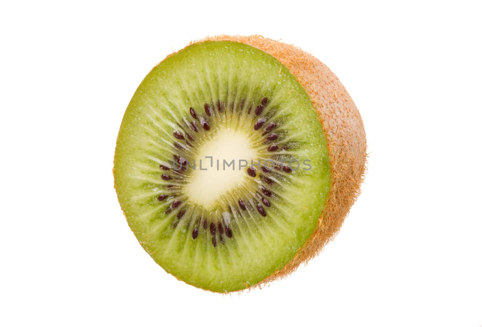 Sliced kiwi isolated on white background, no shadow