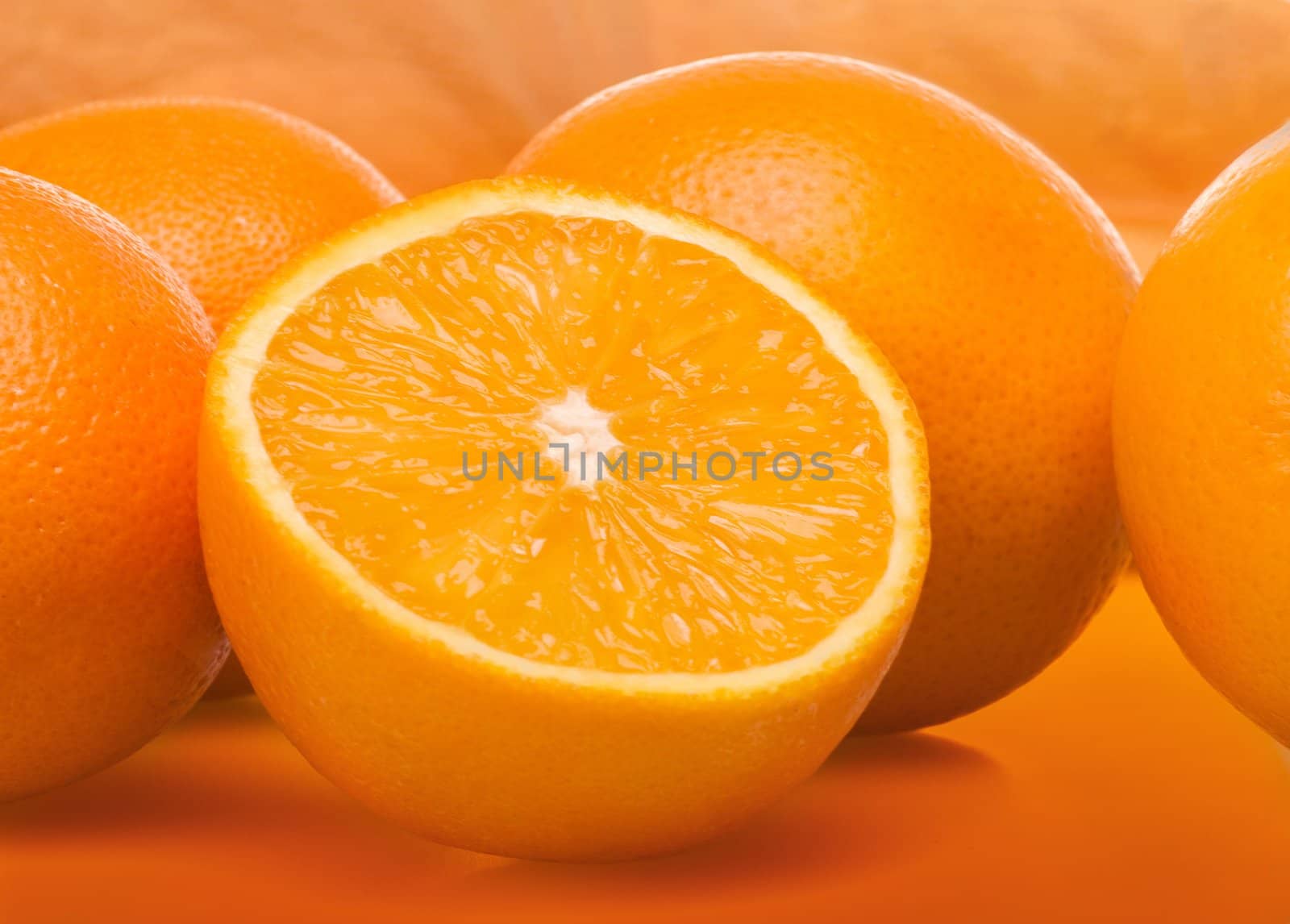 Group of fresh juicy oranges