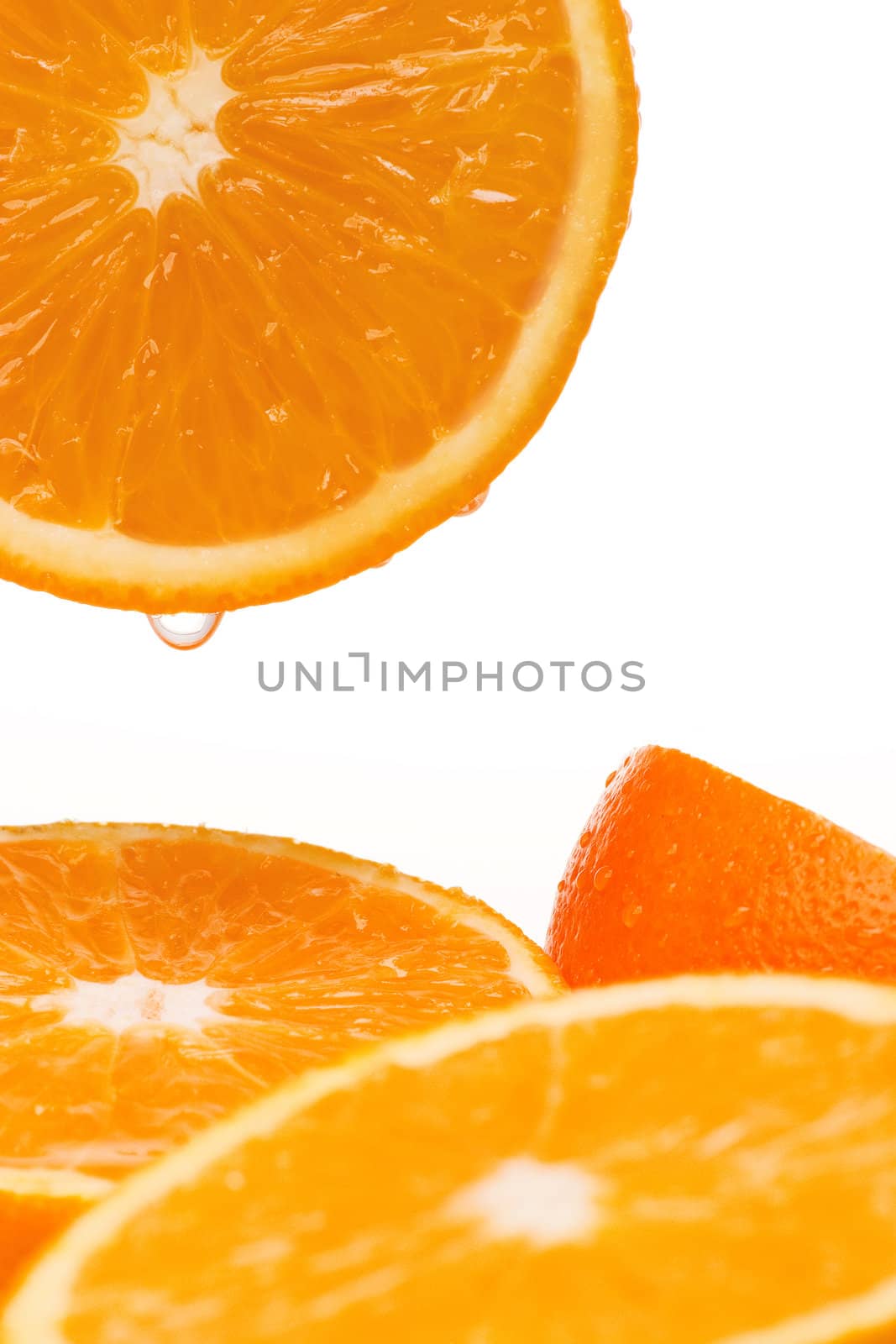 Groups of juicy oranges