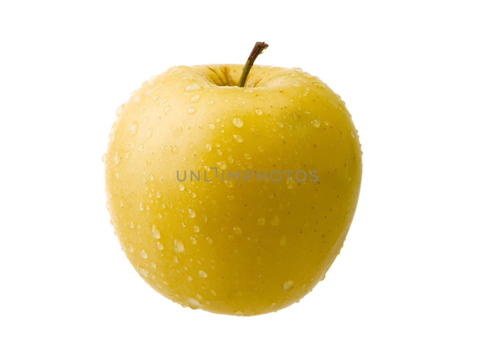 Yellow apple isolated on white background