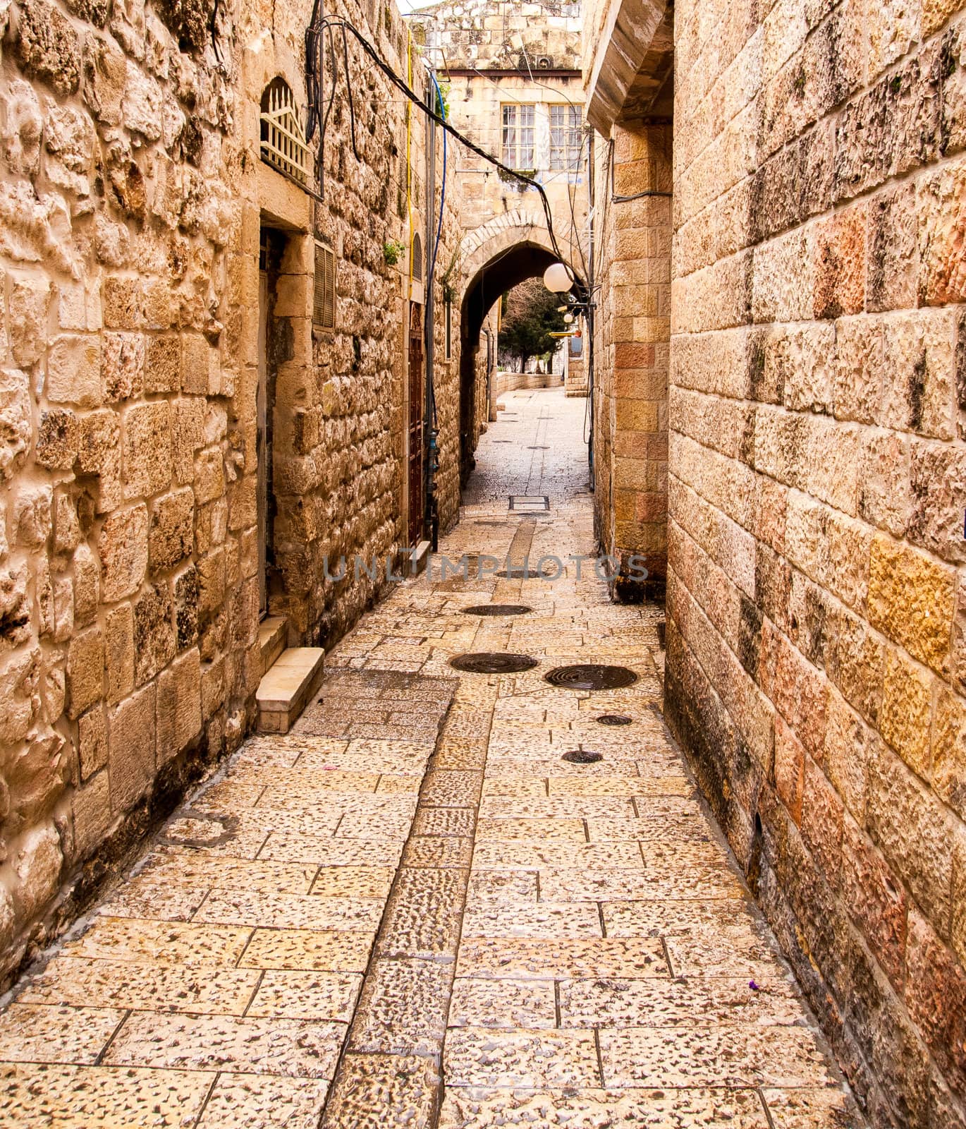 Ancient Alley in Jewish Quarter, Jerusalem by Zhukow