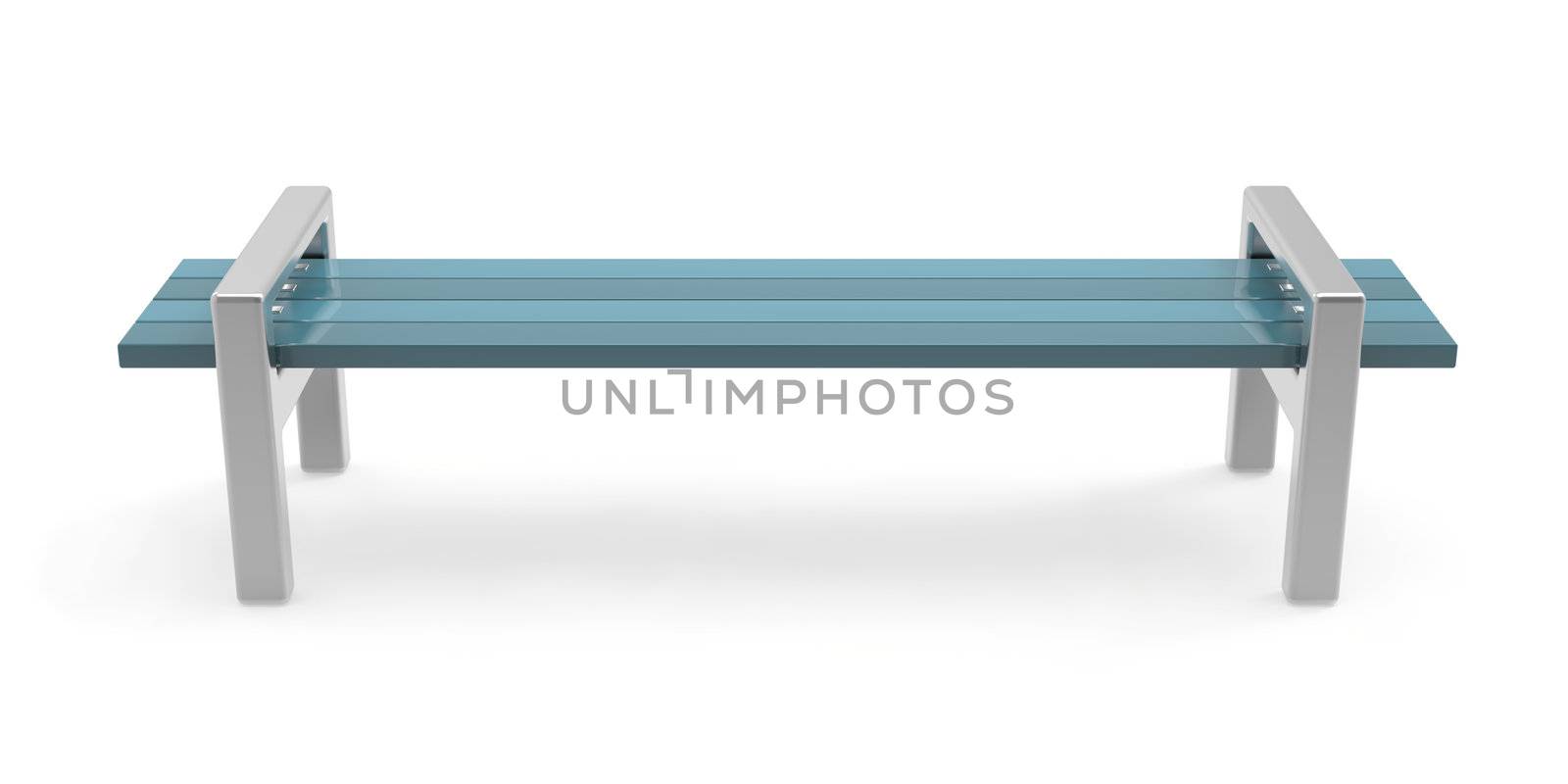 Bench on white background, 3d rendered image