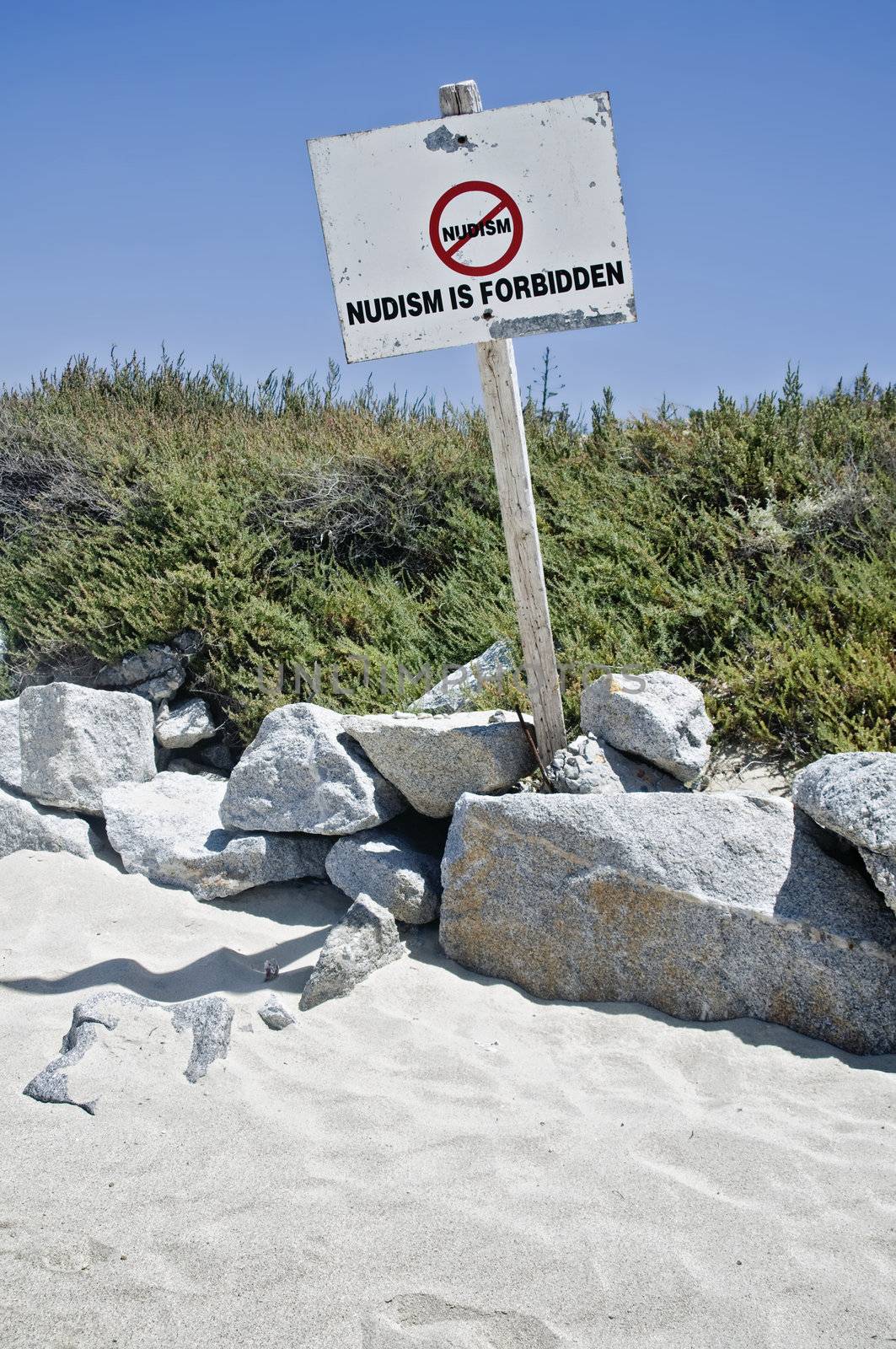 Information Sign against Nudism