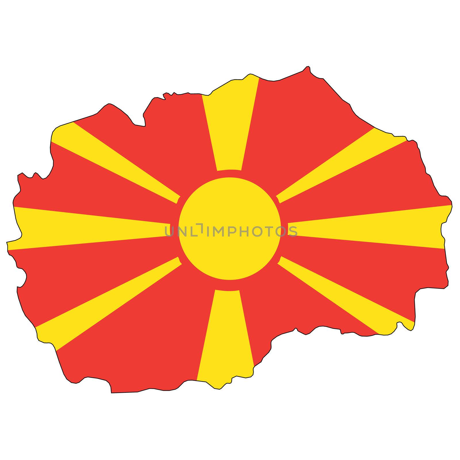 Country outline with the flag of Macedonia by DragonEyeMedia