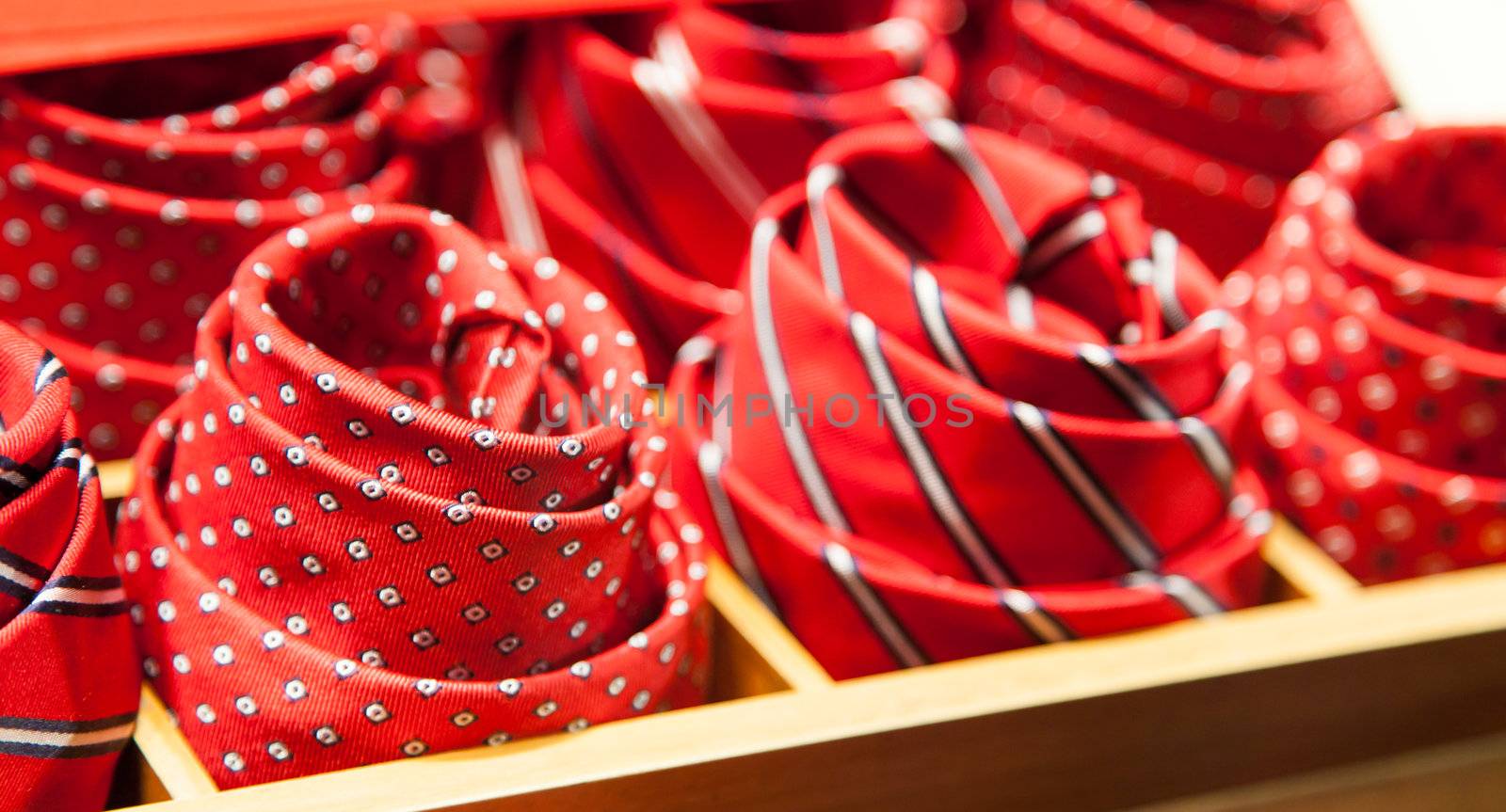 Milano - Italy. Detail of  ties in a luxury shop