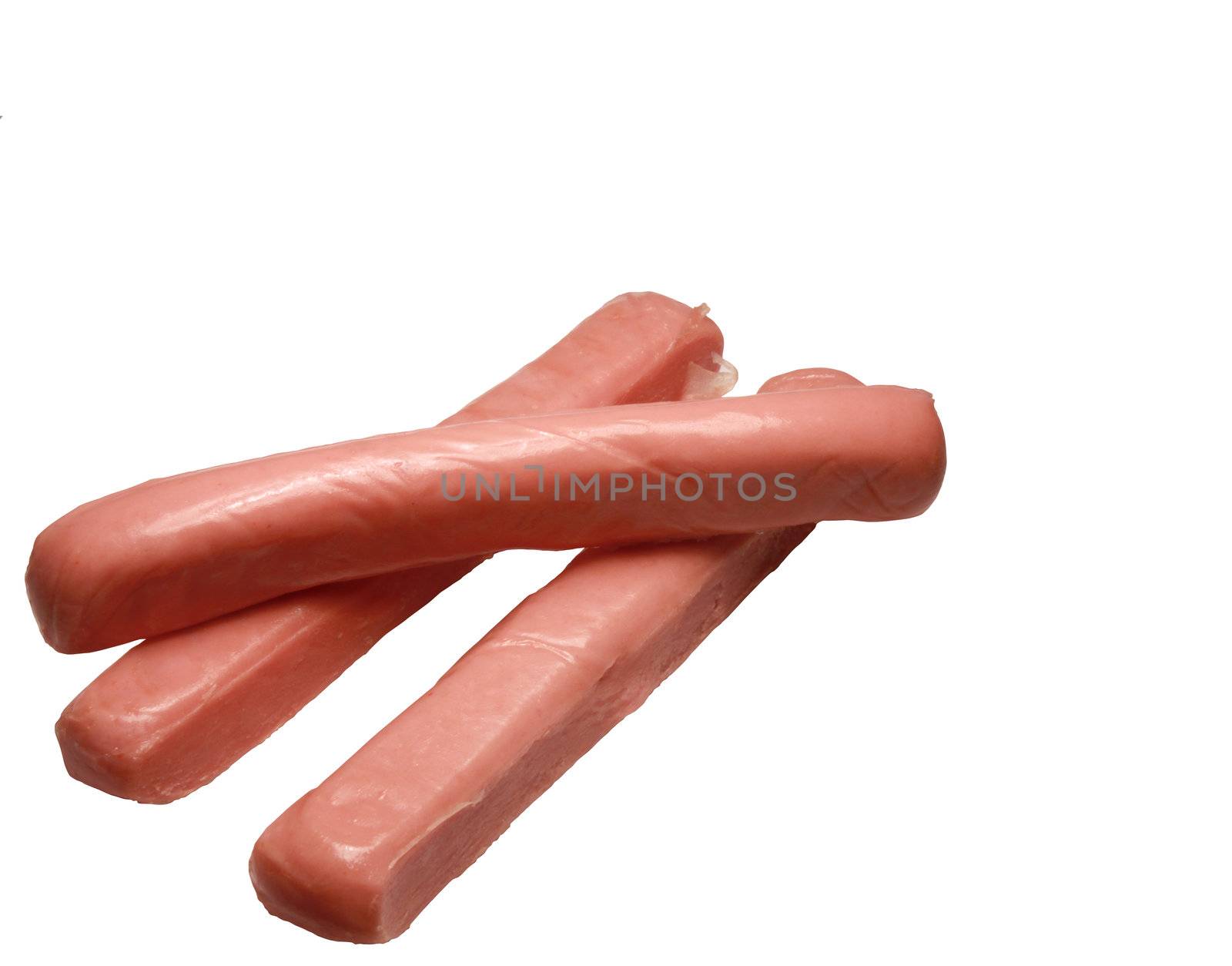 Hot Dog Sausages isolated on white background