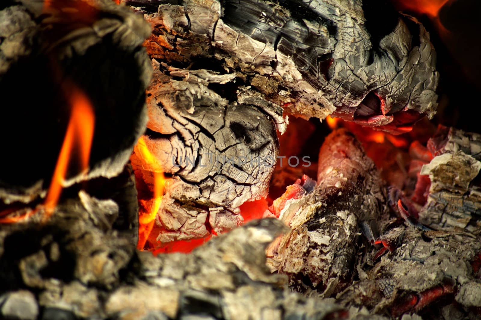 hot embers preparin for barbecue and for peka