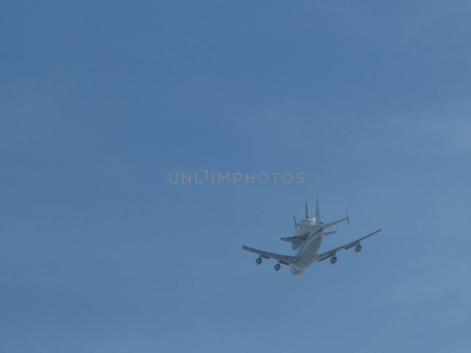 The Space Shuttle Endeavor piggyback on a Boeing 747