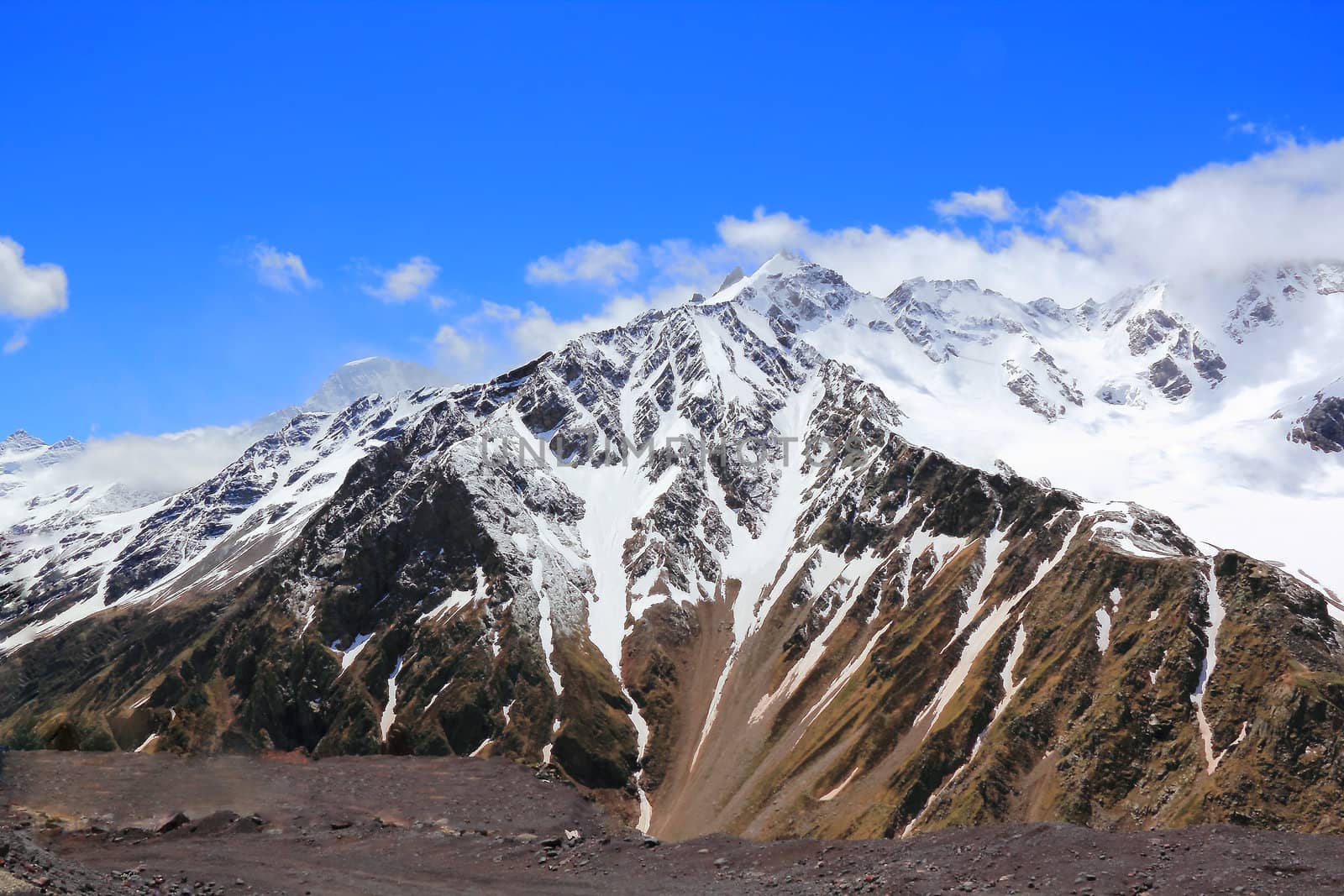 Image of beautiful landscape with Caucasus mountains