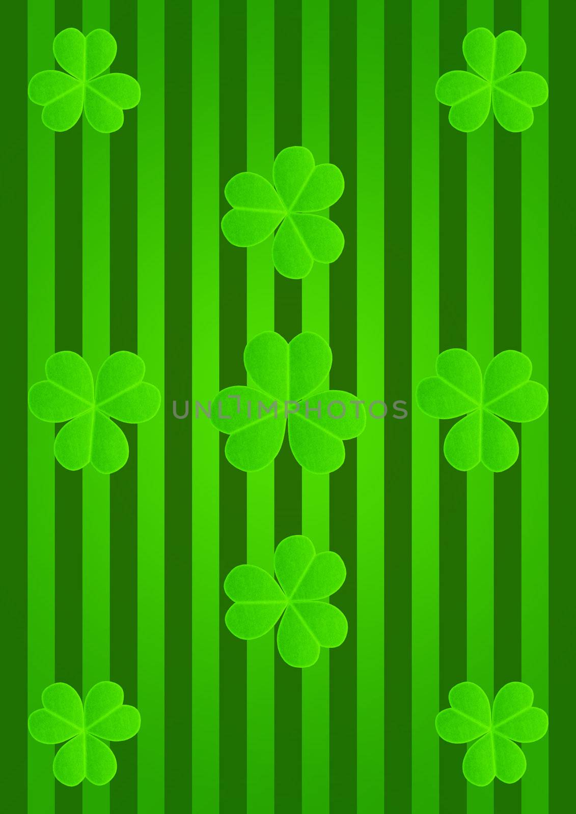 St Patricks Day Abstract backdrop whith three-leaf clover