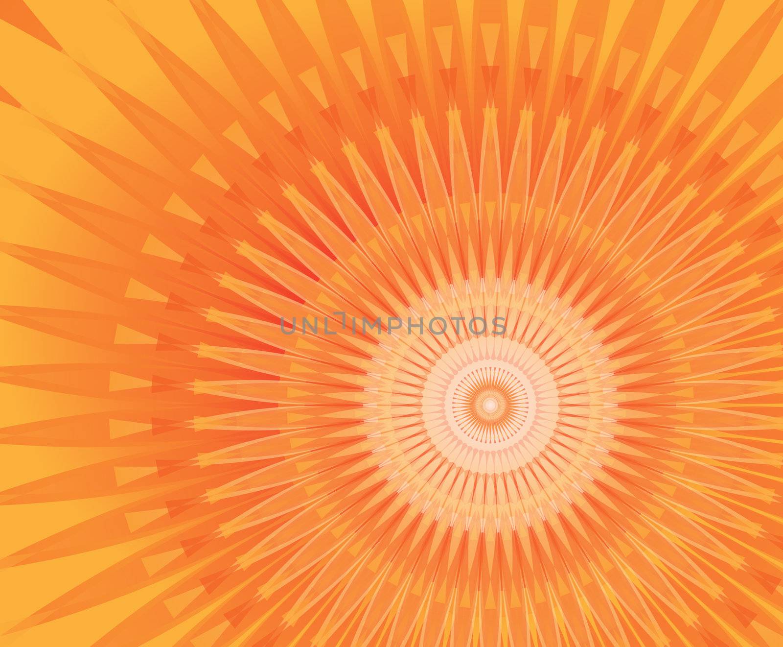 background solar mandala color tuned from red to orange